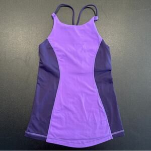 Lululemon Two-Tone Purple Shelf-Bra Tank Top, Women's Size 4 (Est.)